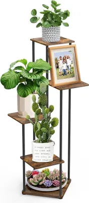Produktbild von Famanu Blumenständer 5 Ebenen - modernes Pflanzenregal aus Metall