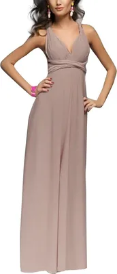 Obrázek produktu pro Večerní šaty Infinity Dámské maxi šaty Družička Elegantní Béžová Velikost S