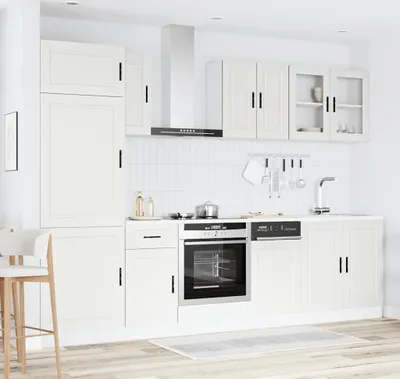 Produktbild von “2026 Modern“ 8-tlg. Küchenschrank-Set Porto Weiß Holzwerkstoff - Küchenschränke Designermöbel 547110