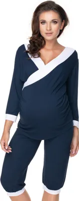 Zdjęcie produktu dla PeeKaBoo Damskie spodnie ciążowe do piżamy Naked navy L/XL