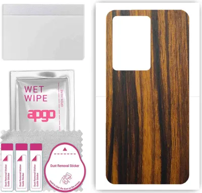Produktbild von apgo Rückseite Schutzfolie, Skin, kompatibel mit ZTE Blade A72s, Hinten Displayschutzfolie aus Vinylfolie, kratzfest, einfache Montage - Tigerwood