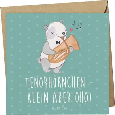 Produktbild von Mr. & Mrs. Panda Glückwunschkarte Tenorhörnchen Magie - Meeresbrise - Geschenk, doppelkarte, faltkarte, Brassband, Musiker, Instrument lernen, Musik, Blasorchester