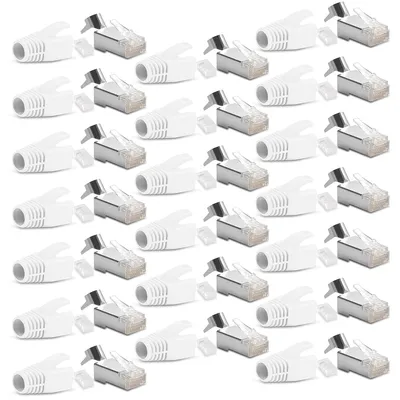 Produktbild von 20x Netzwerkstecker CAT7 6A RJ45 LAN Netzwerk Crimp Stecker vergoldete Kontakte
