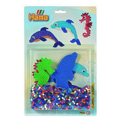 Produktbild von Hama Bügelperlen midi "Meer" im Blister 5,0 mm 1.100 Bügelperlen