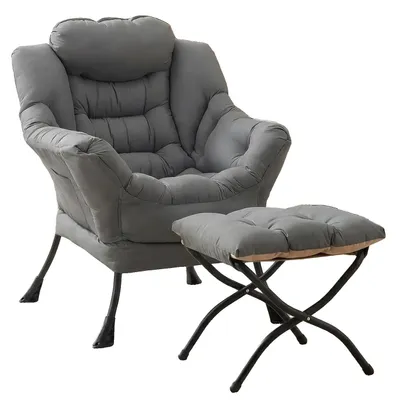 Image de Fauteuil, style lounge, rembourrage confortable, gris foncé