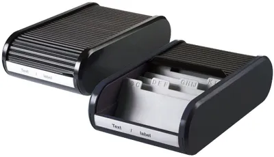 Produktbild von Helit H6218095 Visitenkartenbox Linear - für 300 Karten, schwarz