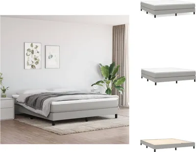 Produktbild von vidaXL Boxspringbett Hellgrau 180x200 cm Stoff - Betten & Bettgestelle