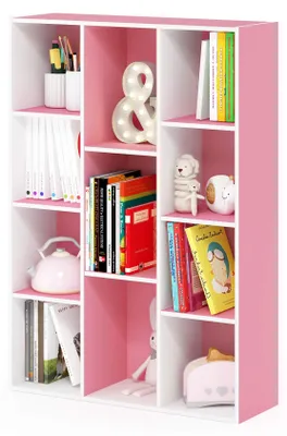 Bücherregal 11 Würfel, weiß/rosa, 73,91 x 105,92 x 23,88 cm