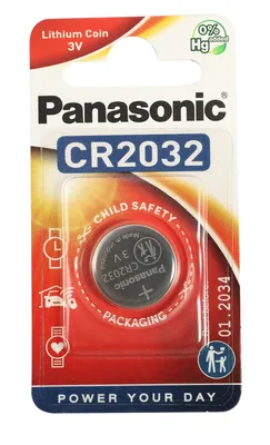 Produktbild von Panasonic CR2032, Lithium, 3 V, 220 mAh, Edelstahl, 2,9 g