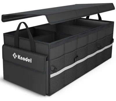 Obrázek produktu pro Organizér do kufru s otevíracím víkem, úložná krabice do auta, velká, černá