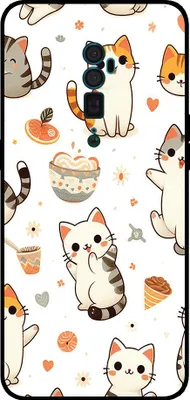 Produktbild von Smartphonica Telefon Fall geeignet für Oppo Reno 10X Zoom mit Katze drucken - TPU zurück Abdeckung Fall Katze Design