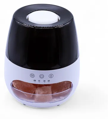 Imagen del producto de Difusor de aroma con efecto de llama de piedra de sal - USB blanco - Cambio de color y temporizador