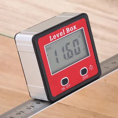 Produktbild von Horizontalwinkelmesser Digitaler Winkelmesser Neigungsmesser Elektronische Wasserwaage Box Magnetische Basis Messwerkzeuge Rot