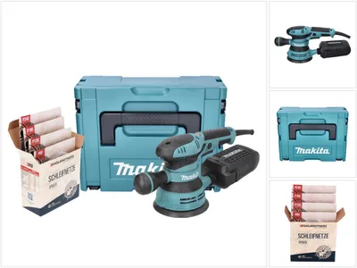 Produktbild von Makita BO 5041 J Exzenterschleifer Schleifmaschine 300 W 125 mm + Toolbrothers SPIDER Schleifset Netzschleifmittel + Makpac