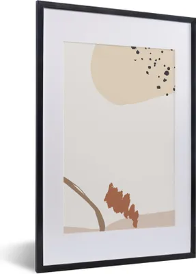 Produktbild von MuchoWow® Gerahmtes Poster Sommer - Abstrakt - Weiß 40x60 cm - Poster mit Schwarzem Bilderrahmen Wandposter Rahmen Foto Bilder - Poster in Rahmen