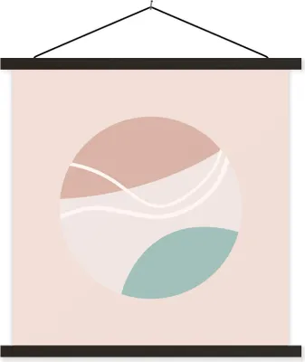 Produktbild von MuchoWow® Textilposter Sommer - Tennisball - Pastell 60x60 cm mit schwarzem Rahmen - Posteraufhänger