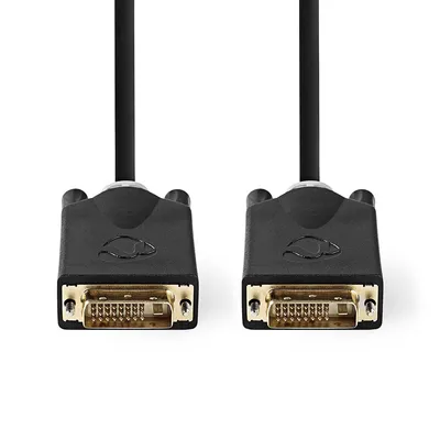 Immagine prodotto di Cavo DVI Nedis - DVI-D 24+1 pin maschio - DVI-D 24+1 pin maschio - 2560x1600 - Placcato oro - 3,00 m - Diritto - PVC - Antracite - Scatola