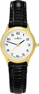 Produktbild von Dugena 1626311 Damen-Armbanduhr, Edelstahl-Gehäuse, Leder-Armband
