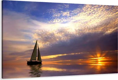 Produktbild von 120 x 80 cm Bild auf Leinwand Boot Segel 5097-VKF deutsche Marke und Lager - fertig gerahmt , exklusive Markenware von Visario