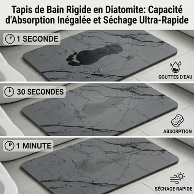 Image de Tapis de bain - 60 x 40 cm - Design moderne - Antidérapant - Absorbant