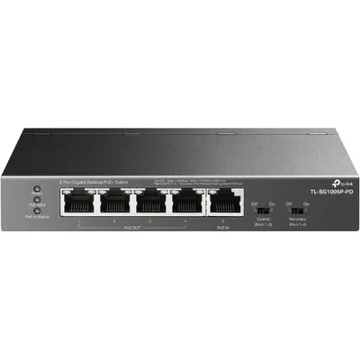 Produktbild von TP-Link TL-SG1005P-PD Netzwerk-Switch Gigabit Ethernet (10/100/1000) Power over Ethernet (PoE) Schwarz