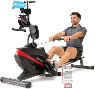 Produktbild von SportPlus I Rudergerät I für zuhause, Rudermaschine klappbar, Rudergerät leise, Rudergerät Magnet, Fitnessgerät rudern, SP-MR-008-B