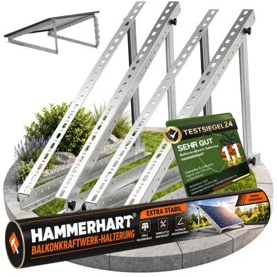 Produktbild von 4x Balkonkraftwerk Halterung - 0% MwSt - Halterung für Balkonkraftwerk bis zu 114.5 cm Einstellbar 0-90° Solarmodul Halterung für Balkonkraftwerk