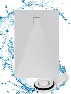 Produktbild von Granitan | Duschwanne Teja - 140x90 cm - Weiß - Antirutsch-Oberfläche - Hochwertiger SMC-Komposit