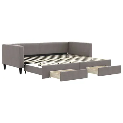 Obrázek produktu pro vidaXL Rozkládací postel se zásuvkami Taupe 90x200 cm Látka