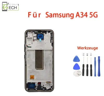 Produktbild von Für Samsung Galaxy A34 5G SM-A346 LCD (Full OLED) Display mit Rahmen Bildschirm