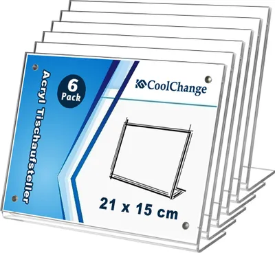 Obrázok produktu pre Reklamný stojan pre formát DIN A5 | Stojan z akrylového skla | 150x210mm | 6 kusov