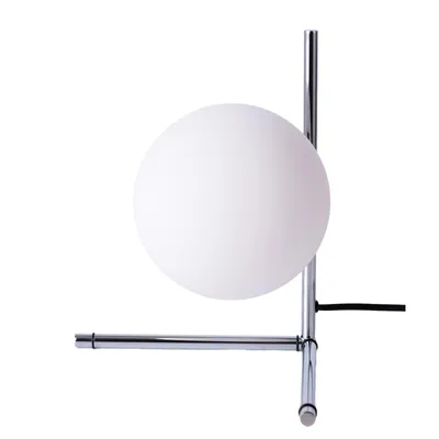 Imagen del producto de Lámpara de mesa "GRECY", diámetro 15 cm – Diseño moderno en plata y cristal, ideal para oficina, dormitorio y salón, casquillo E27.