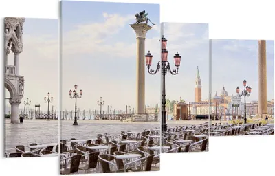 Produktbild von Bild auf Leinwand - Leinwandbild - Architektur Stadt Venedig - 120x70cm - Wand Bild - Wanddeko - Leinwanddruck - Bilder - Kunstdruck - Wanddekoration - Leinwand bilder - Wandkunst - DL120x70-2553