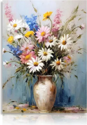 Image de Fleurs vintage Tableau sur toile 30x40 cm pour chambre à coucher et salon