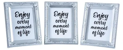 3er-Set Fotolisten 13x18 cm, silber, Barock, Shabby Chic
