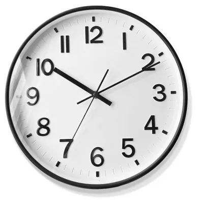 Produktbild von Attalos Wanduhr – Stilles Quarzuhrwerk – Minimalistische Designuhr – Wanduhr Küche 30 cm – Uhr Schwarz mit Weiß