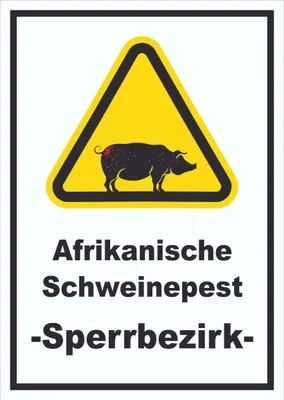 Produktbild von Afrikanische Schweinpest Schild A5 (148x210mm)