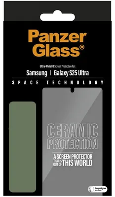 Productafbeelding van PanzerGlass Ceramic Screenprotector met applicator voor de Samsung Galaxy S25 Ultra