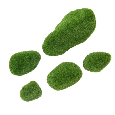 Image de Artificial Moss Rocks,Artificial Moss Balls,Artificial Moss Stones,Green Moss Covered Stones,Decorative Moss Balls,Fake Moss Decor