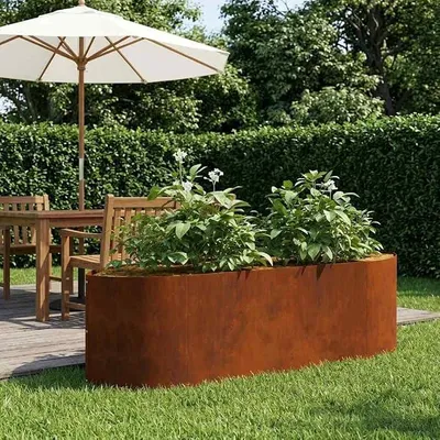 Imagen del producto de Cama elevada para jardín, acero resistente a la intemperie, 140 x 40 x 40 cm, acero, estable