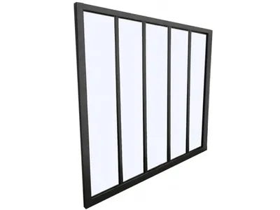 Produktbild von BAYVIEW verglaste Wand aus schwarz lackiertem Aluminium - 150x130 cm