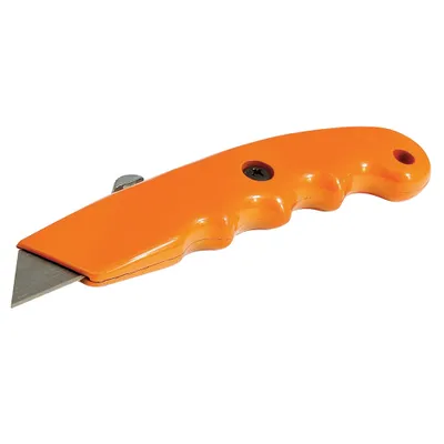 Produktbild von Silverline Universalmesser in Signalfarbe mit Fingermulden 140 mm