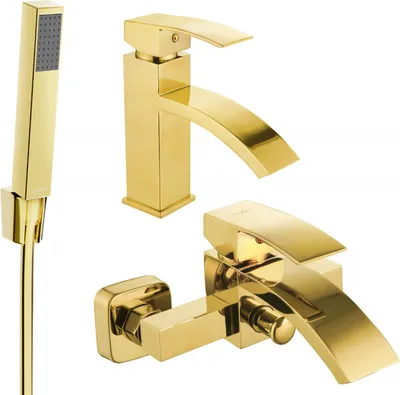 Produktbild von Mexen Libra R77 Badewannenset, Gold - 745103R77-50