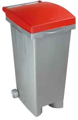 Image de Poubelle à roulettes pour le tri sélectif 80 l Tata ICS - Rouge