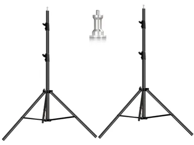 Image de Trépied professionnel, charge maximale de 10 kg, compatibilité universelle, lot de 2, couleur noire
