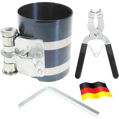Immagine prodotto di Set di strumenti per la compressione delle fasce elastiche dei pistoni, comprensivo di:
- Compressore per fasce elastiche dei pistoni
- Pinze per fasce elastiche dei pistoni
Dimensioni: 53 mm - 175 mm