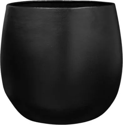 Zdjęcie produktu dla Doniczka Stijn - czarna - srednica 34cm, wysokosc 35cm - nowoczesna doniczka z