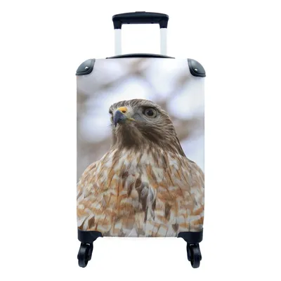 Produktbild von MuchoWow® Koffer Handgepäck Trolley Rollkoffer Kleine Reisekoffer mit 4 Rollen - Nahaufnahme eines Bussards - Cabin Size < 55x40x23 cm & 55x40x20 cm - Fotokoffer - Kabinenkoffer - Boardgepäck - Reise-Box - Reisekoffer - Reisegepäck - Koffer mit Bild - Trolley für Kinder