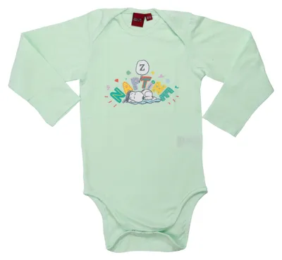 Produktbild von The Peanuts Baby Body Snoopy - Naptime Unisex Strampler Schlafstrampler Kinder Kleinkind Langarm Grün 62-68