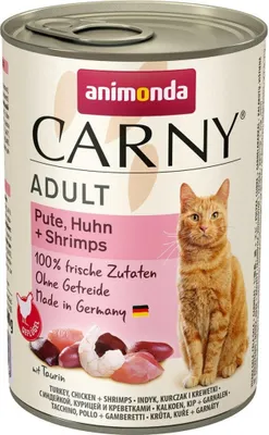 Zdjęcie produktu dla animonda Carny turkey, chicken + shrimps, Dorosły, Kurczak, Krewetka, Indyk, 400 g